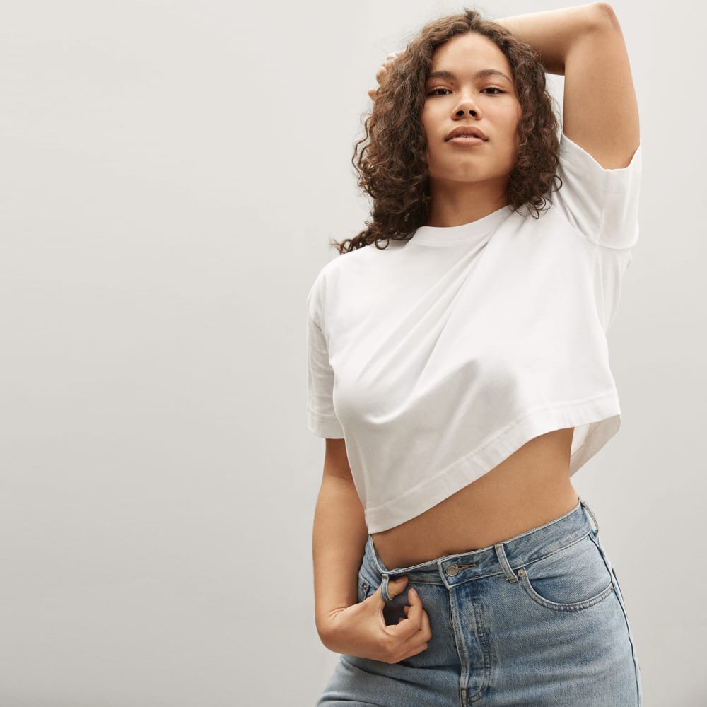 The Organic Cotton Cropped Tee | White