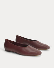 Gallery Square-Toe Flat | Burgundy