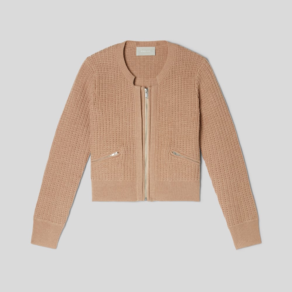 The Cropped Cotton-Merino Bomber |  Chestnut