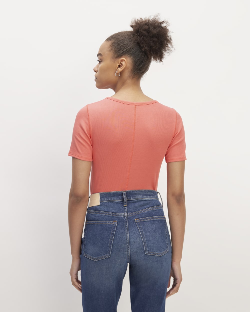 The Luxe Rib Crew | Coral