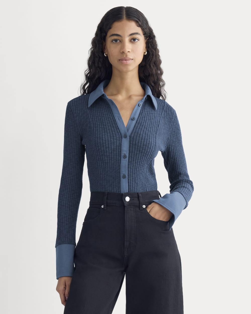 Cozy Rib Button-Up | Mood Indigo