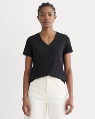 The Slim V-Neck Tee in Essential Cotton | Black