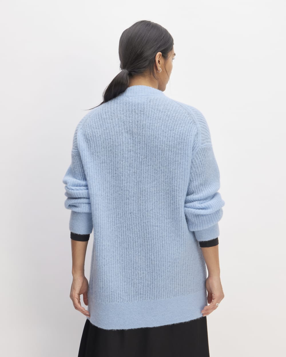 The Alpaca Oversized Cardigan | Chambray Blue