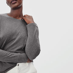 The Organic Cotton Long-Sleeve Crew | Charcoal