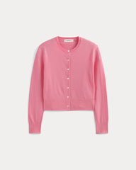 The Cropped Cardigan in Cotton Cashmere | Deep Pink