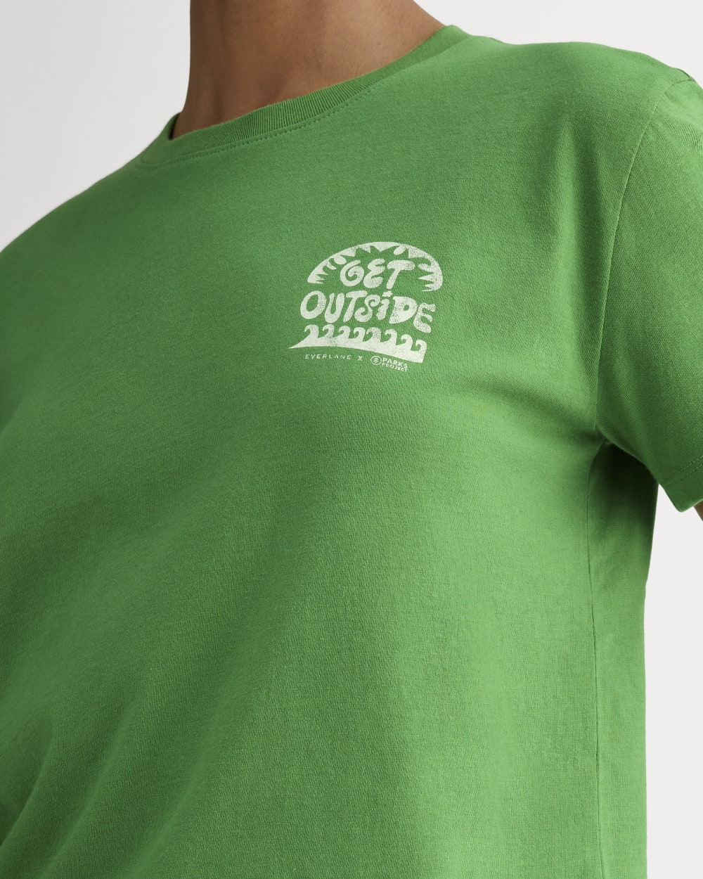 The Everlane x Parks Project Box-Cut Tee | Green / Natural