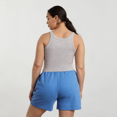 The Pima Micro-Rib Short Tank |  Heathered Grey