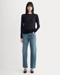 The Air Alpaca™ Relaxed Crew Top | Black