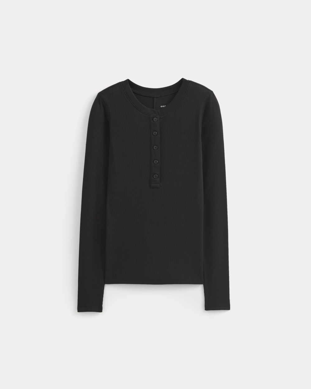 The Luxe Rib Henley | Black