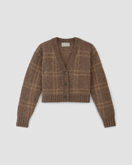 The Alpaca V-Neck Cropped Cardigan | Cocoa / Tiger's Eye