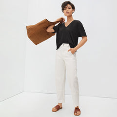 The Organic Cotton Slouchy V-Neck | Black