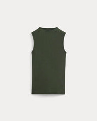 The Luxe Rib Funnel-Neck Tank | Dark Forest