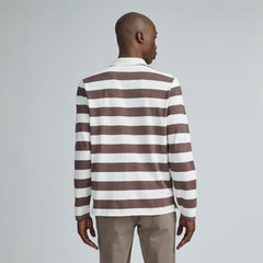 The Premium-Weight Rugby Shirt | Chocolate Brown / Canvas Tan