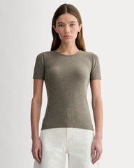 The Luxe Rib Crew | Heathered Fatigue