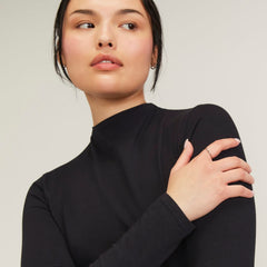 The Supima® Form Funnel Neck Tee | Black