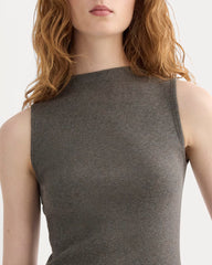 The Luxe Rib Funnel-Neck Tank | Heathered Fatigue