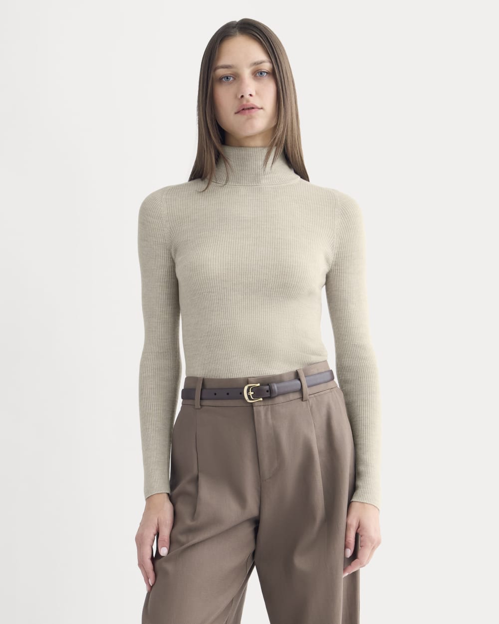The Turtleneck in Ultrasoft Merino | Heather Oatmeal