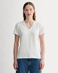 The Slim V-Neck Tee in Essential Cotton | White