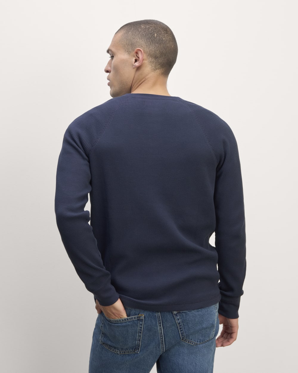 The Waffle Long-Sleeve Henley | Navy