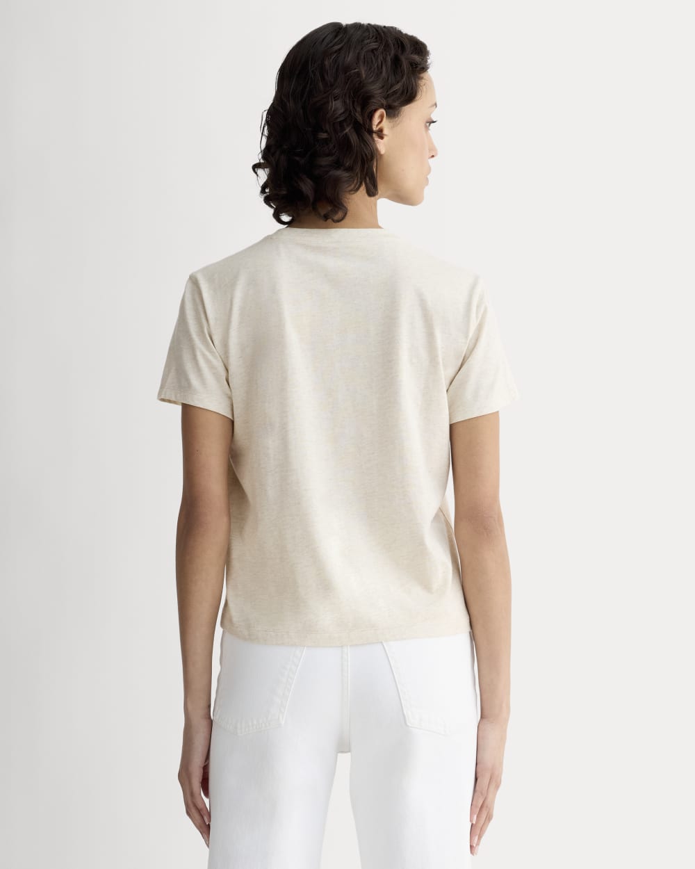 The Box-Cut Tee in Essential Cotton | Heathered Oat | No Pocket
