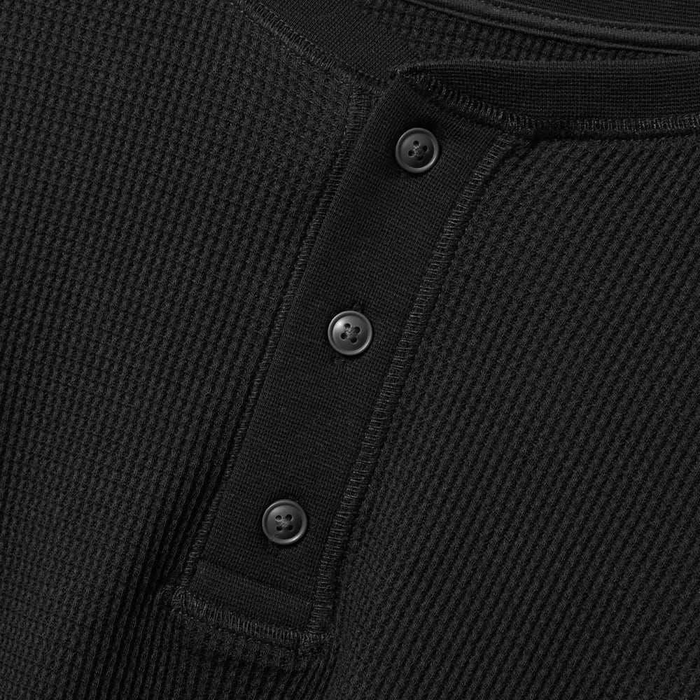 The Organic Cotton Waffle Henley | Black