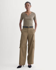 The Shimmy V-Neck Top | Taupe