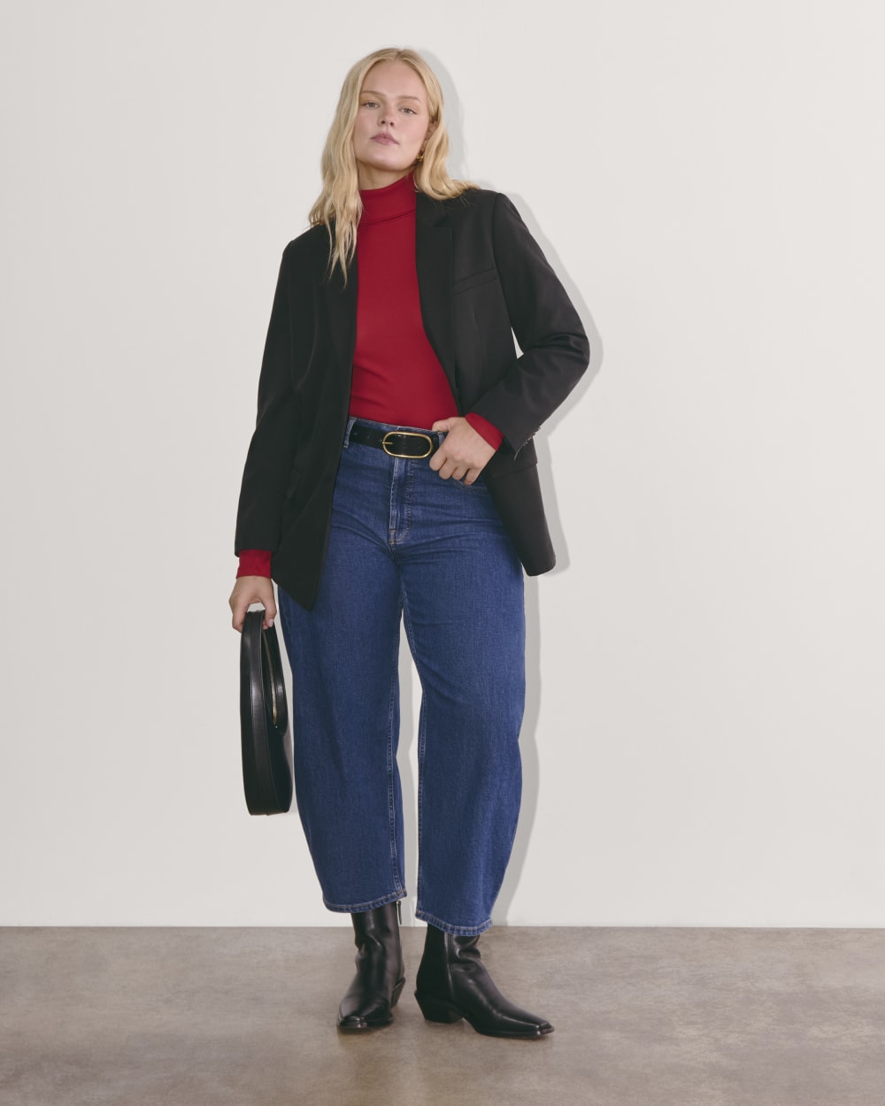 The Luxe Rib Turtleneck | Berry Red