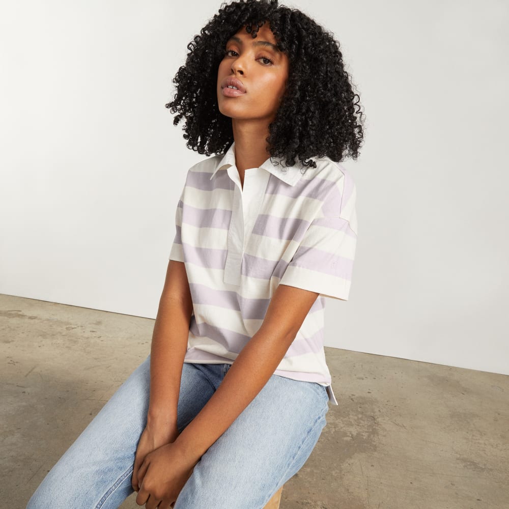 The Retro Jersey Polo | Pale Orchid / Canvas