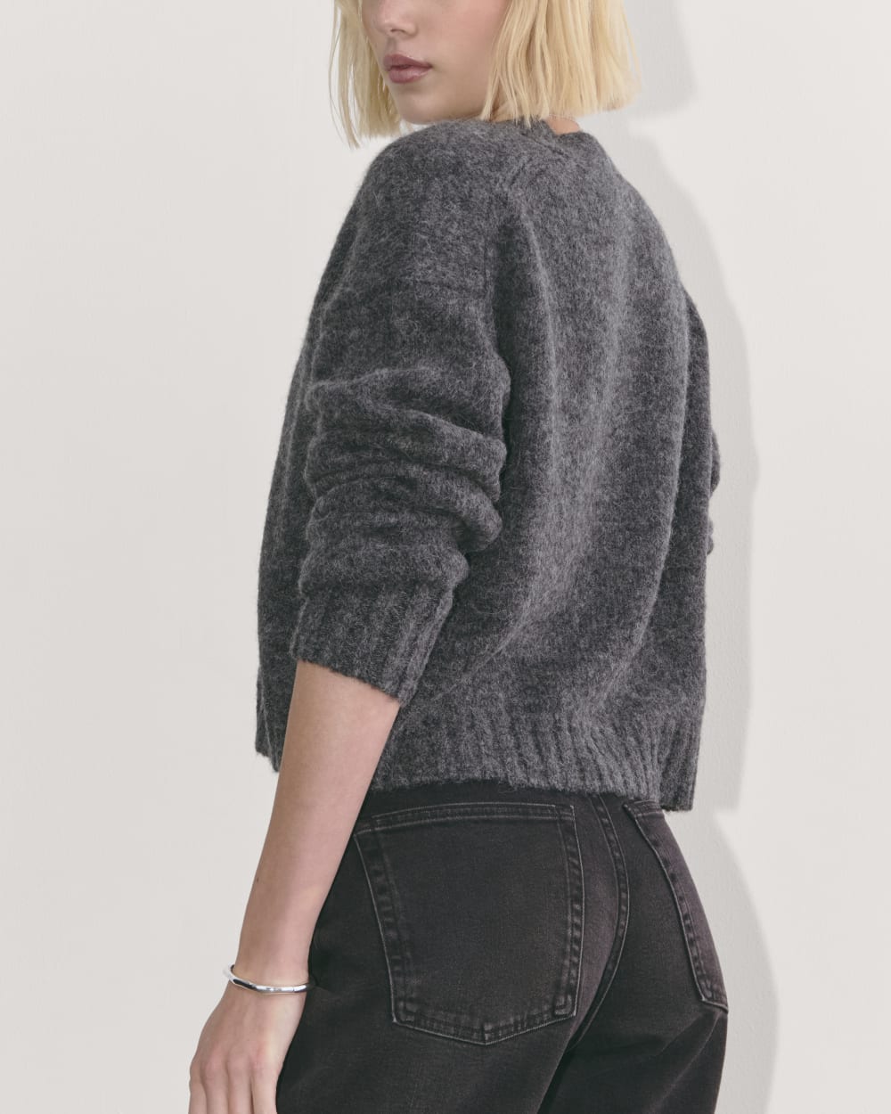 The Boxy Cardigan in Alpaca | Dark Charcoal