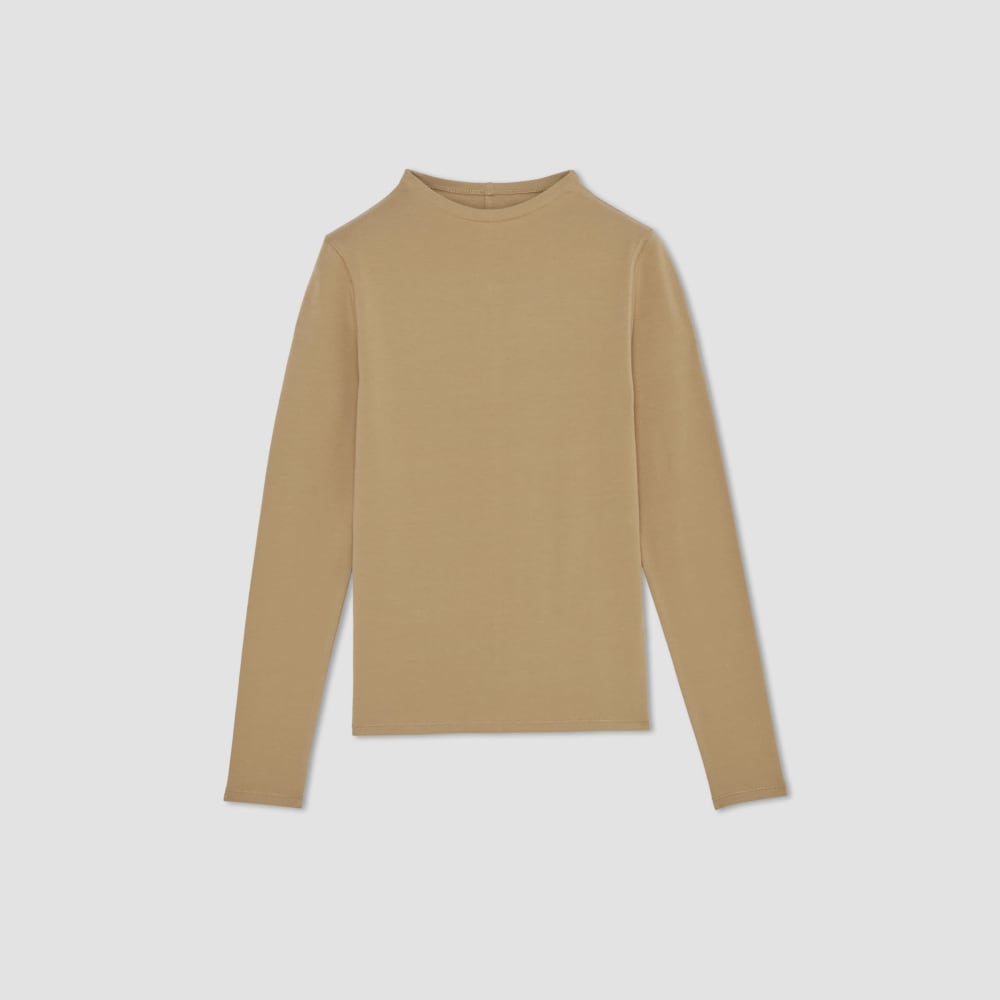 The Supima® Form Funnel Neck Tee | Tiger's Eye