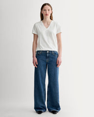 The Slim V-Neck Tee in Essential Cotton | White