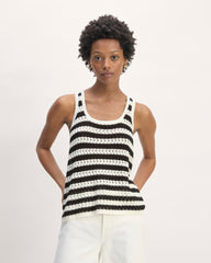 The Crochet Knit Tank | Bone / Black