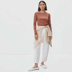 The Organic Cotton Long-Sleeve Crew | Heathered Brown