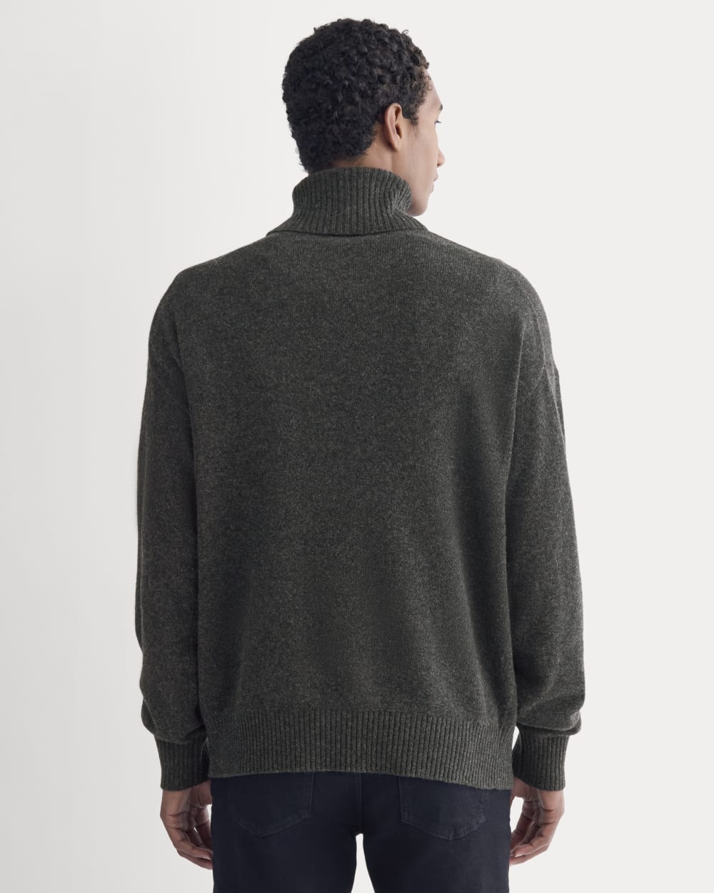 Luxe Merino Relaxed Turtleneck | Heathered Black