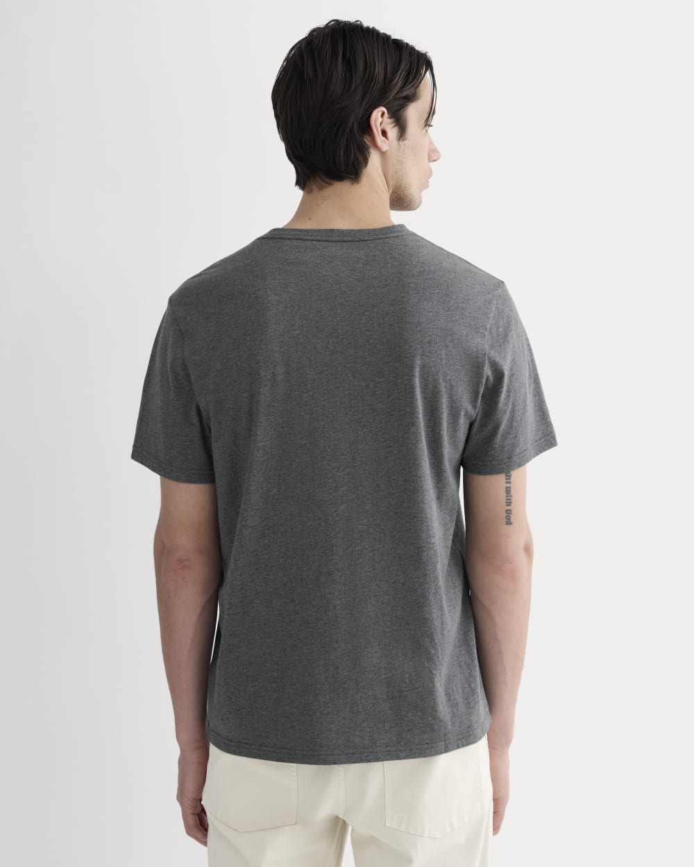 The Essential Organic V-Neck Tee | Heathered Charcoal