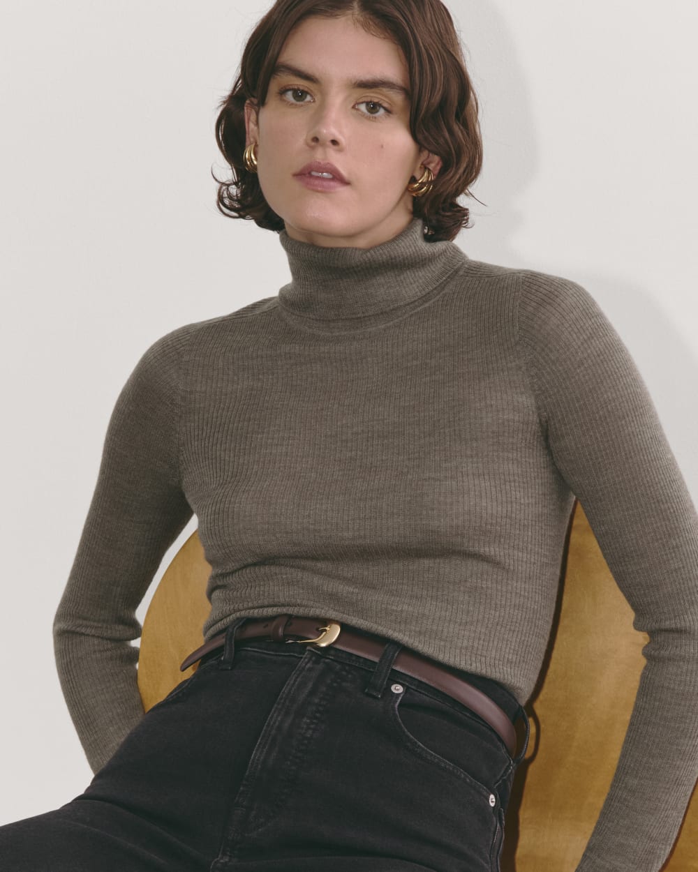 The Turtleneck in Ultrasoft Merino | Heather Cocoa