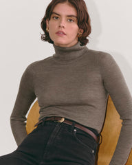 The Turtleneck in Ultrasoft Merino | Heather Cocoa