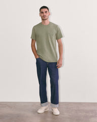 The Premium-Weight Pocket Tee | Uniform | Heather Sage Green