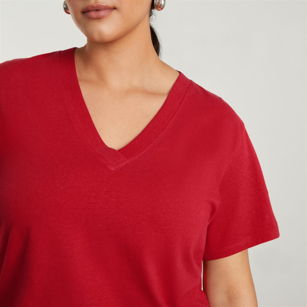 The Vintage V-Neck Hemp Tee | Goji Berry