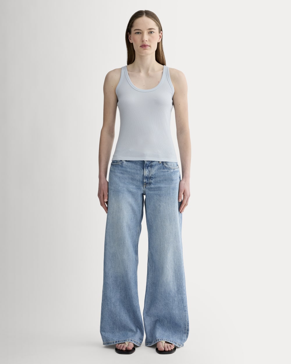 The Shimmy Scoop-Neck Tank | Air Blue