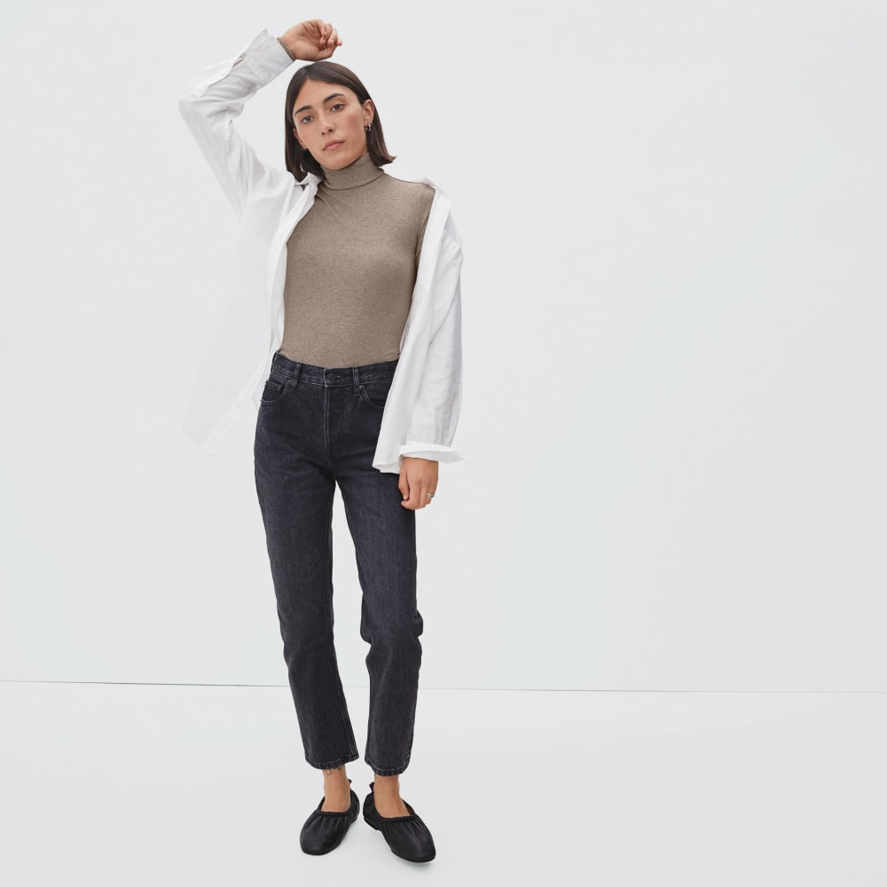 The Luxe Micro-Rib Turtleneck | Heathered Burnt Sugar