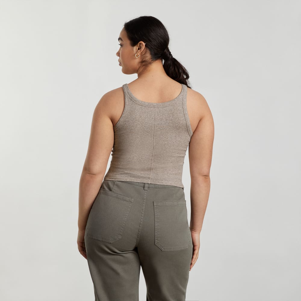 The Pima Micro-Rib Short Tank | Heathered Burnt Sugar