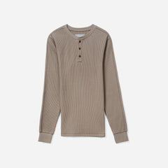 The Waffle Long-Sleeve Henley Tee | Burnt Sugar