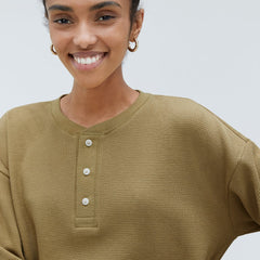The Organic Cotton Waffle Henley | Fennel Seed